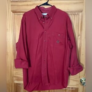 Vintage maroon XL Bugle Boy Company Casual Button Down polo Shirt